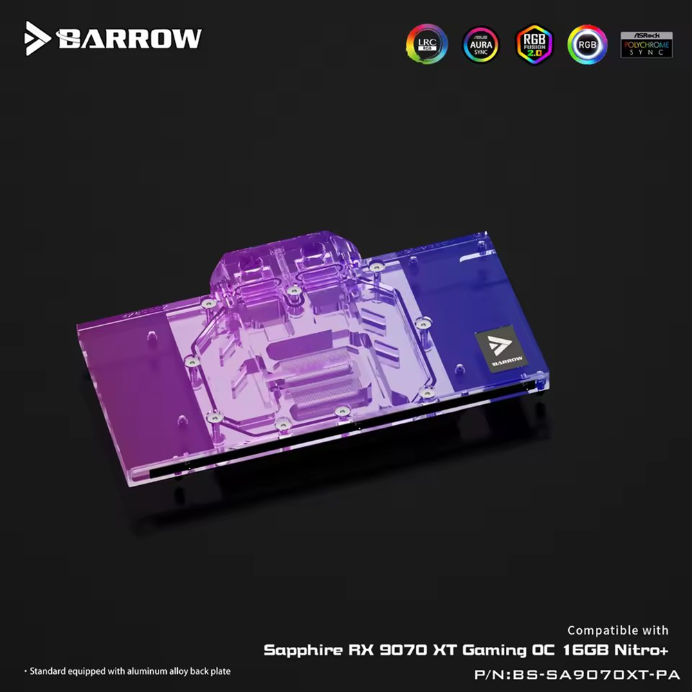 Barrow GPU Water Block For Sap - Rx 9070 Xt 评论和价格