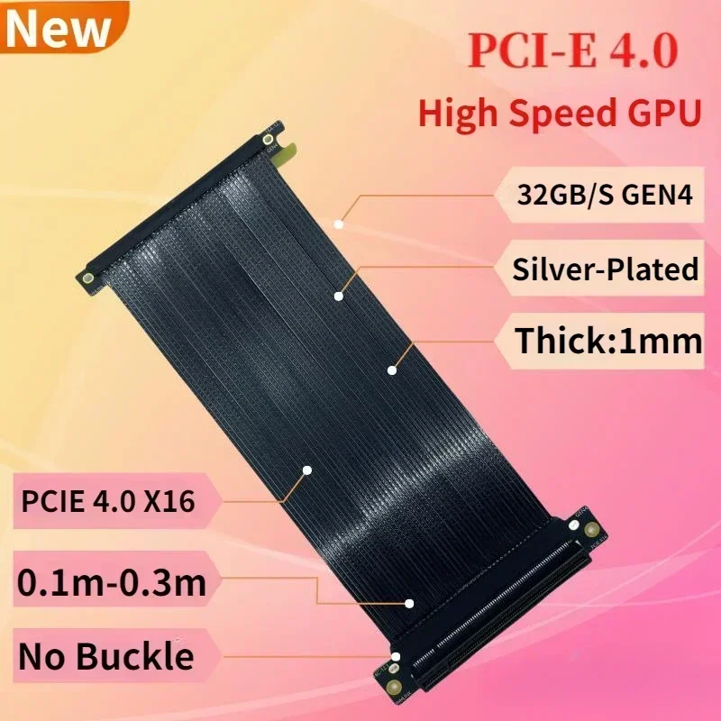 Silver-Plated Single Reverse 1 - Itx Gpu Riser Pcie 4.0 16X 评论和价格
