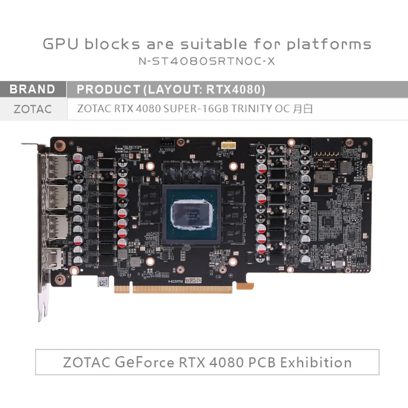 Bykski N-ST4080SRTNOC-X GPU Bl - Rtx 4080 Super 16Gb 评论和价格